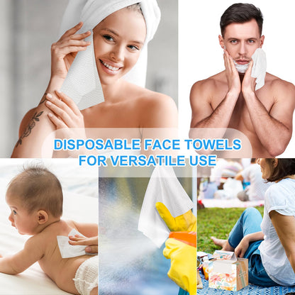 Beauntangly Disposable Face Clean Towels XL, Face Cloths for Skin Care, Thick Lint- free Ultra Soft Dry Wipes for Makeup Removing, Cleaning, Traveling, 10-Inch X 12-Inch, 50 Count 1 Pack