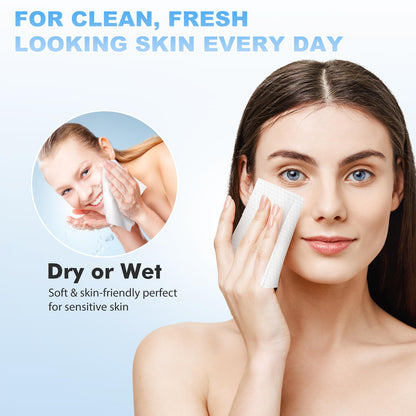 Beauntangly Disposable Face Clean Towels XL, Face Cloths for Skin Care, Thick Lint- free Ultra Soft Dry Wipes for Makeup Removing, Cleaning, Traveling, 10-Inch X 12-Inch, 50 Count 1 Pack